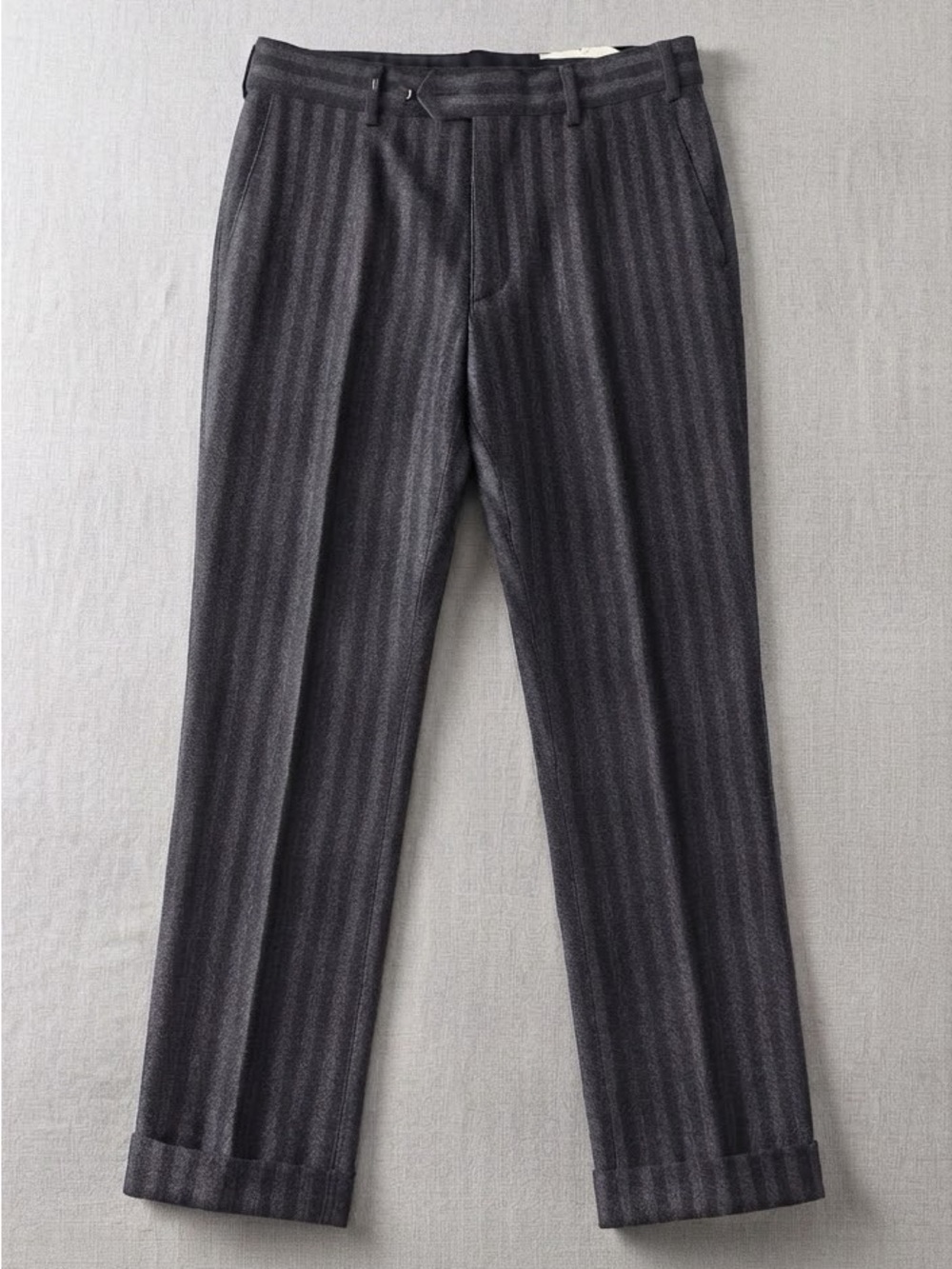GUCCI Wool Charcoal & Grey Wool Stripped Pants